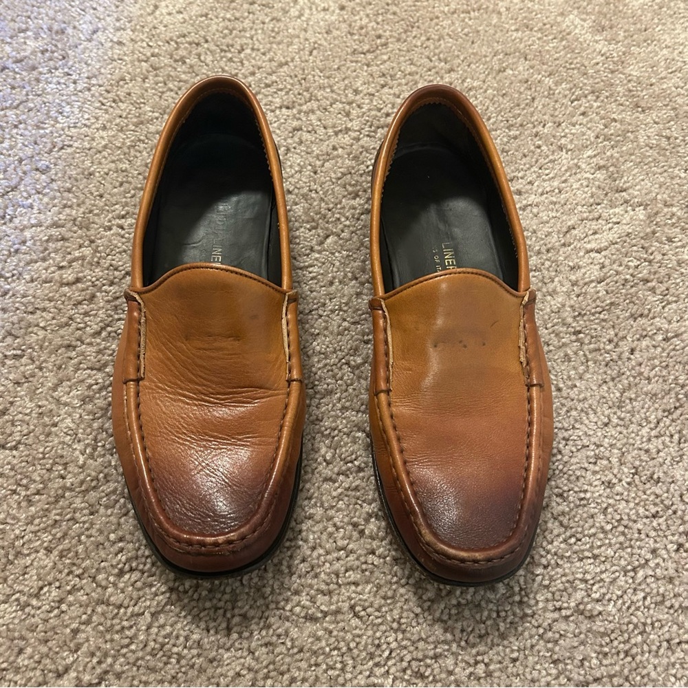 Donald Pliner Brown Leather Loafers Men’s Size 10 Made In Italy - Picture 2 of 14